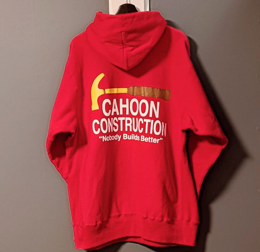 90s CAHOON CONSTRUCTION r/w type sweat foody 小岩店