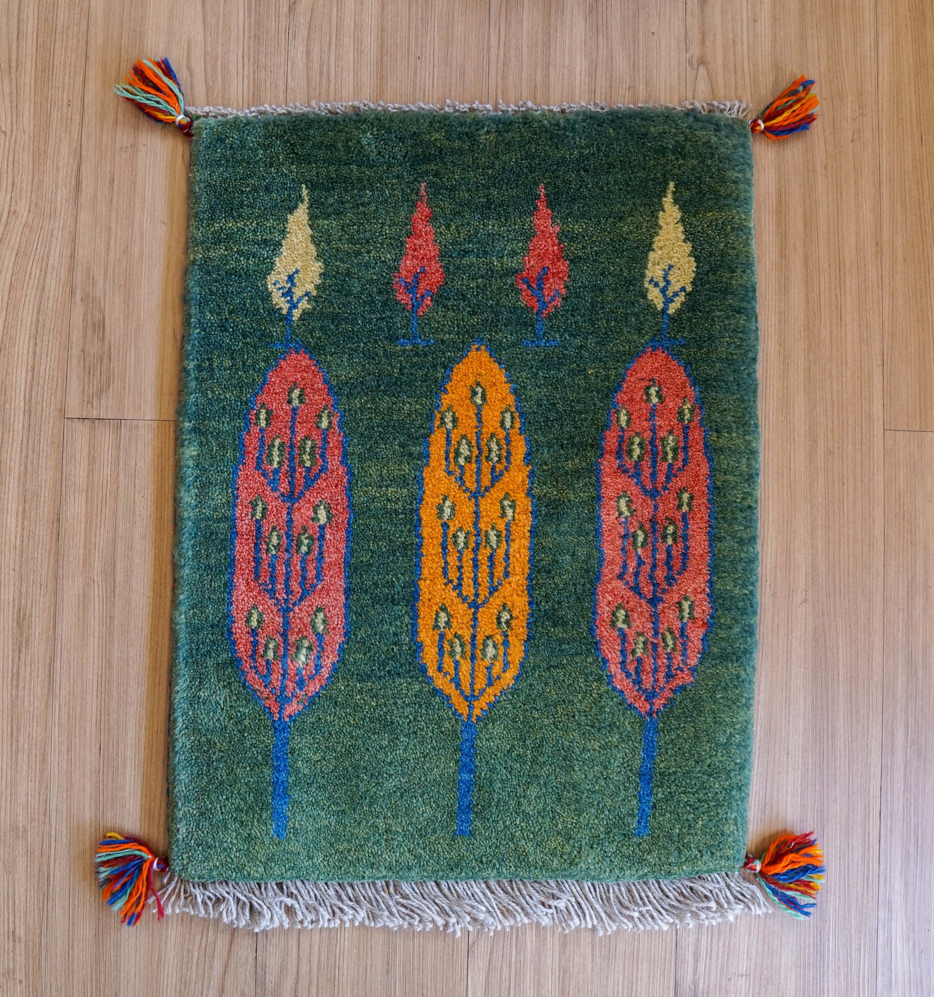 ペルシャ絨毯 手織りギャッベ アマレ族 ギャベ 81×51cm | Decorworks