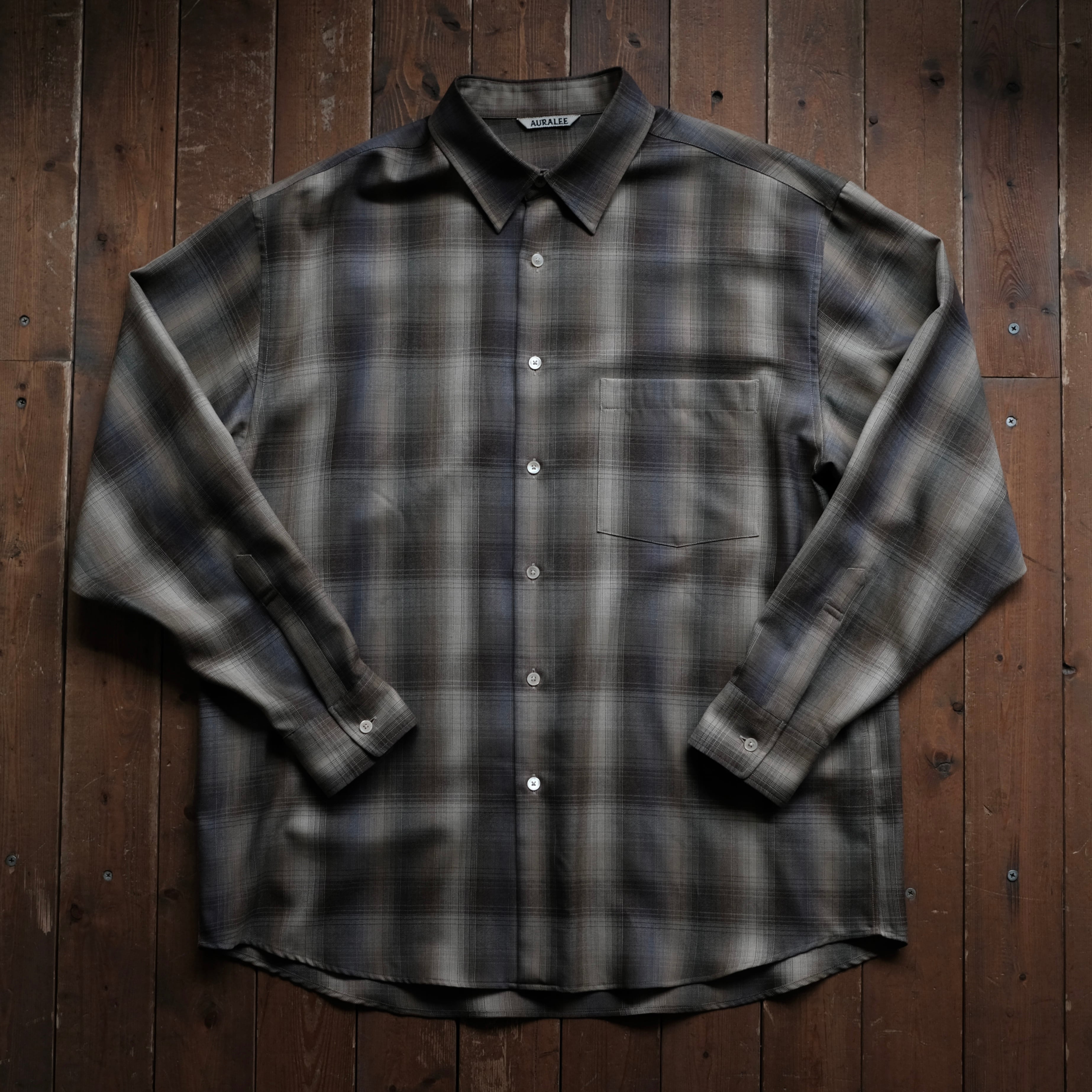 最安値　25aw AURALEE LIGHT WOOL CHECK SHIRT AURALEE 25AW LIGHT WOOL CHECK SHIRT | safarionline