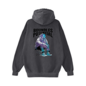BOUNDLESS POTENTIAL　Garment dye Hoodie Black [T0017]