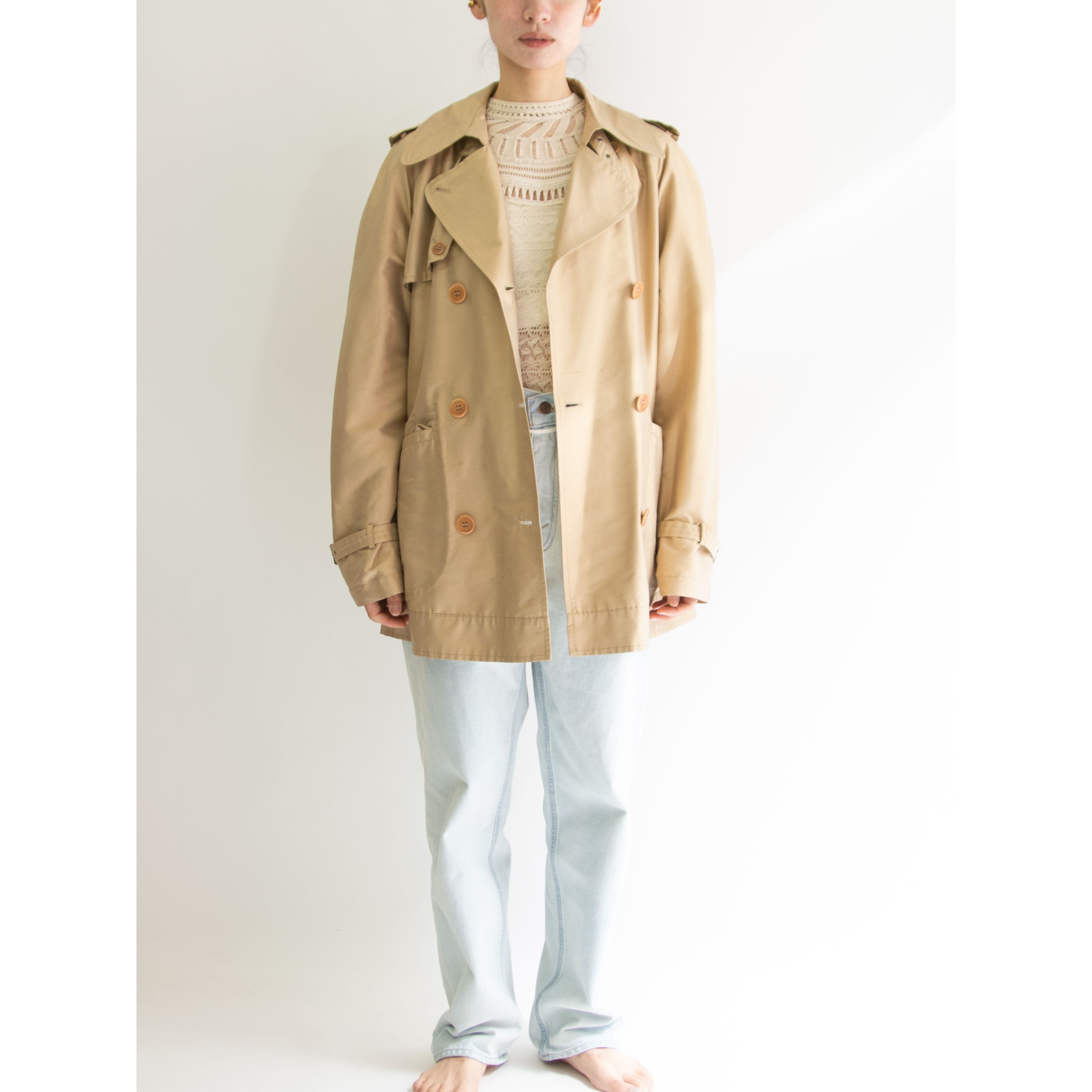 landi】Made in Italy 100% Silk Belted Coat（ランディ イタリア製 ...