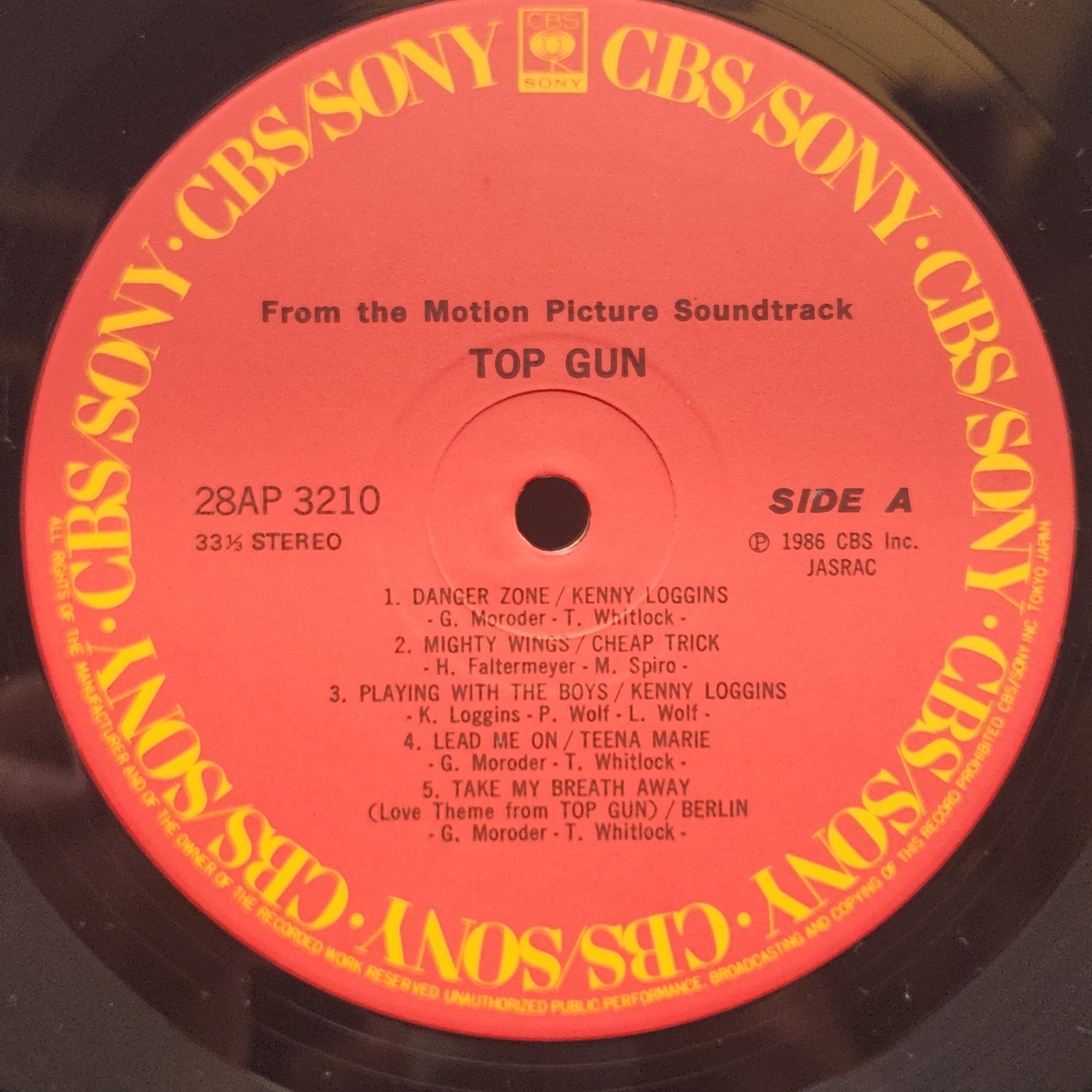Various / Top Gun (Original Motion Picture Soundtrack) [28AP 3210] - 画像3