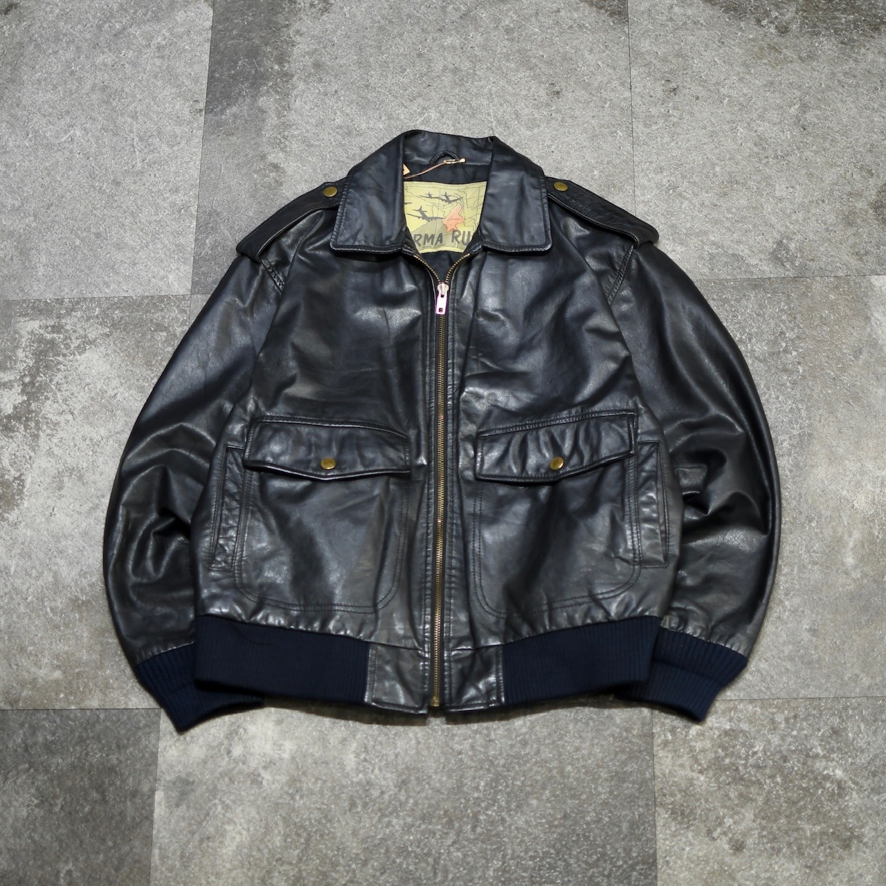 BURMA RUN leather flight jacket