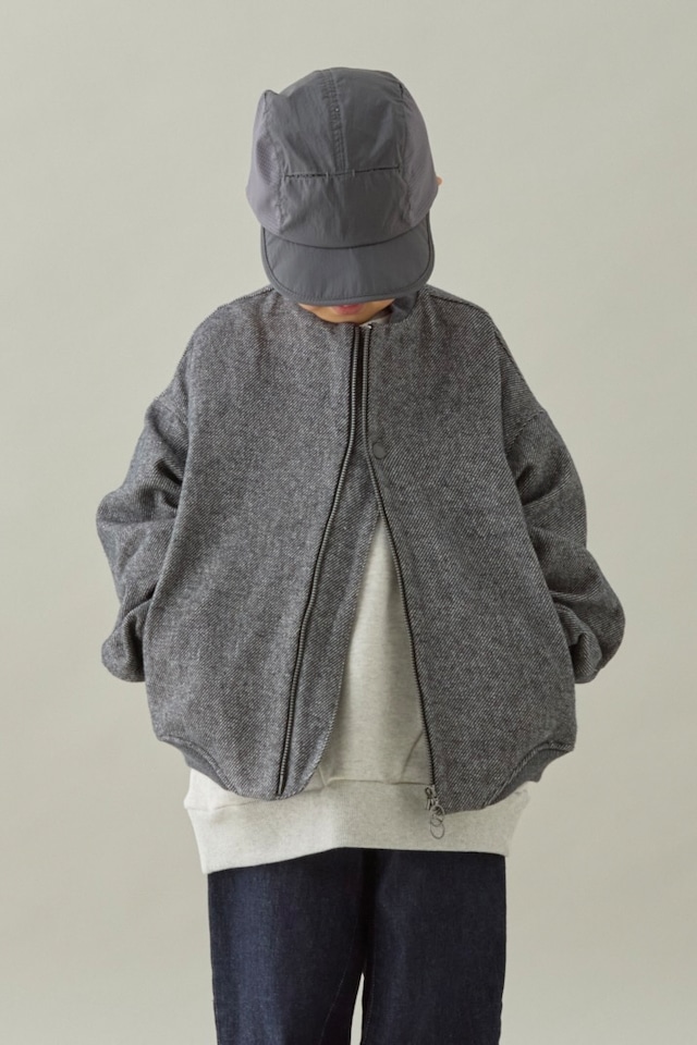 〈 MOUNTEN. 26AW 〉 cotton tweed zip blouson / MB39-2021b / WOMEN / black twill