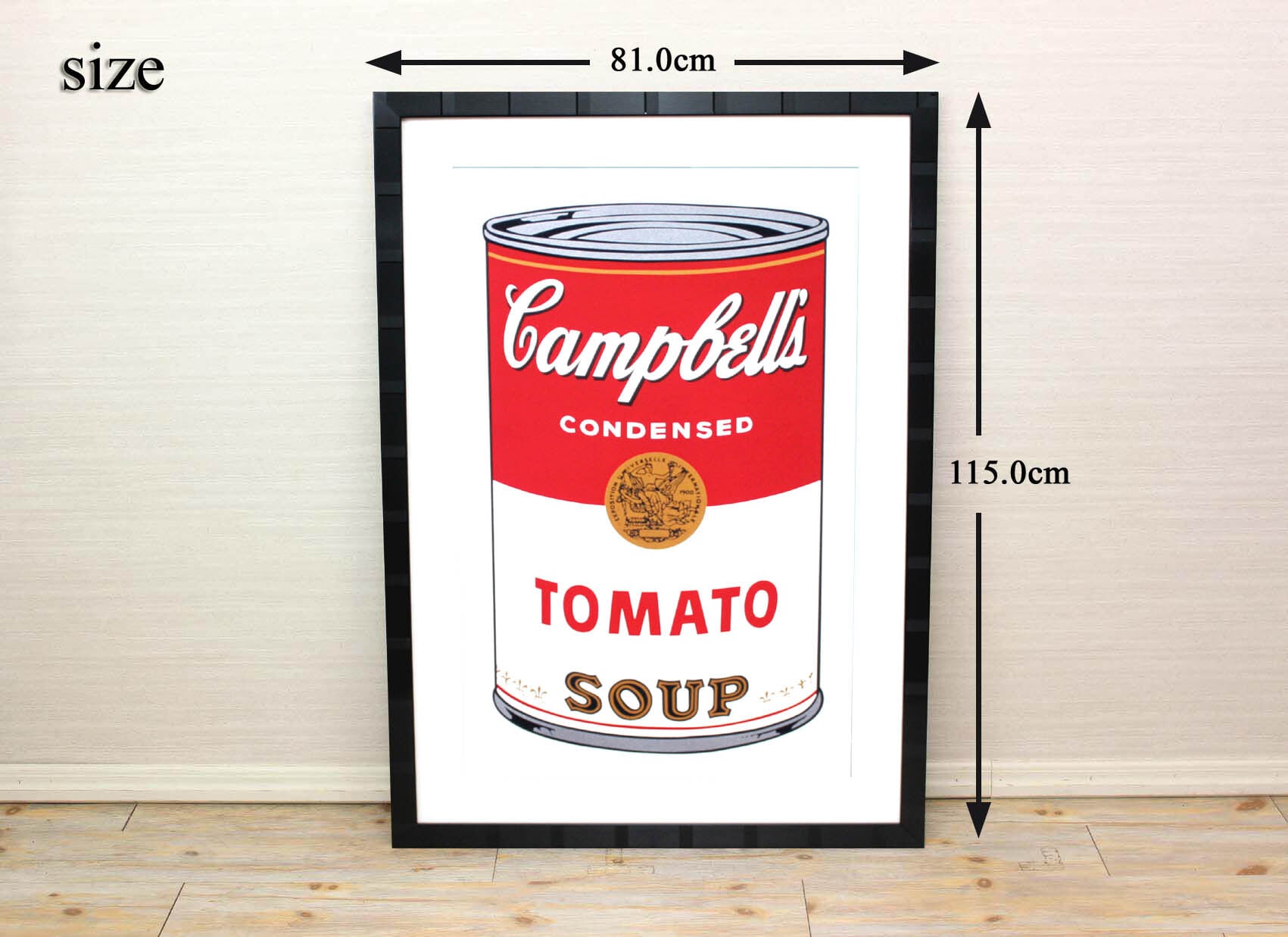 アンディ ウォーホル「キャンベル・スープ(トマト) 1968」展示用フック付大型サイズジークレ ポップアート 絵画