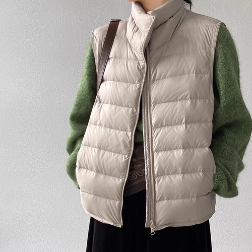 2色／スタンドカラーダウンベスト ・20115