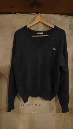 1980s MADE IN FRANCE LACOSTE V-NECK  SWEATER