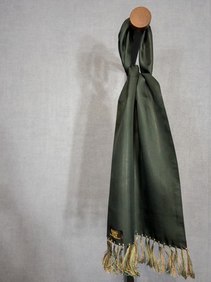 SAMMY Old Vintage Scarf, Green × Brown, Made In England!!