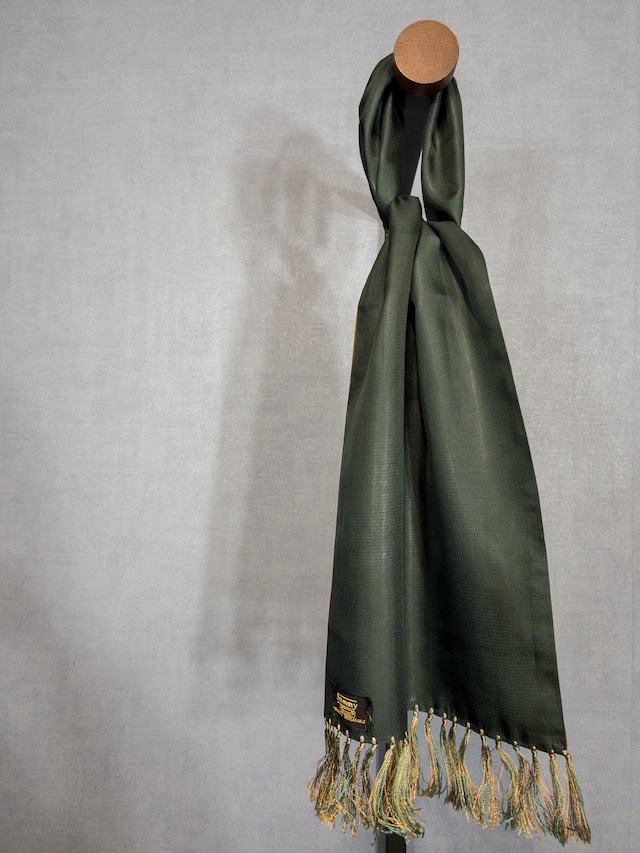 SAMMY Old Vintage Scarf, Green × Brown, Made In England!!