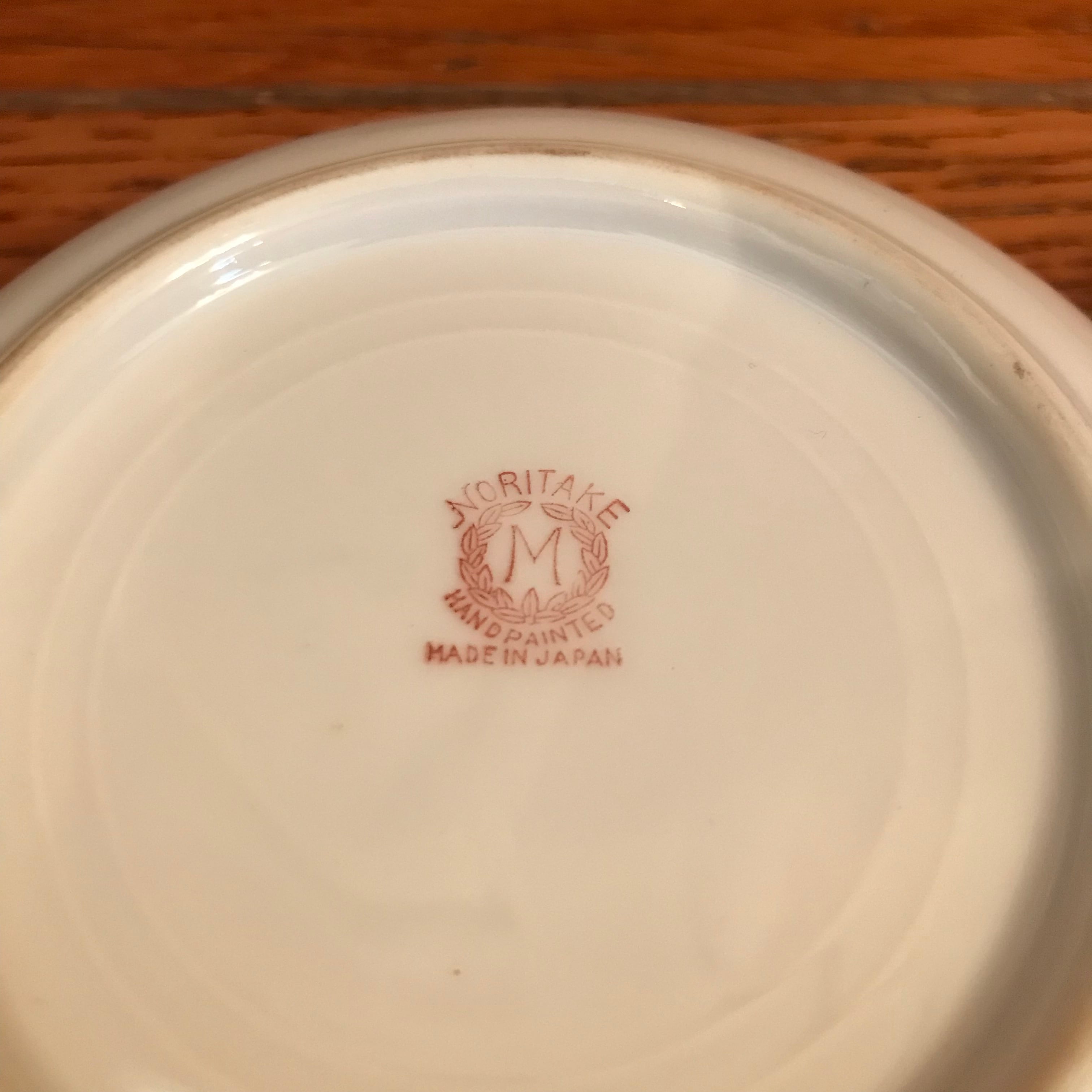 オールドノリタケ 小皿プレート 2点セット 金彩風景図案 Old Noritake