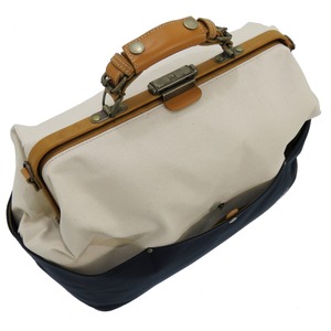 「木綿屋五三郎 帆布コンビダレスボストン」豊岡製  [カラー: ネイビー]  展示品　