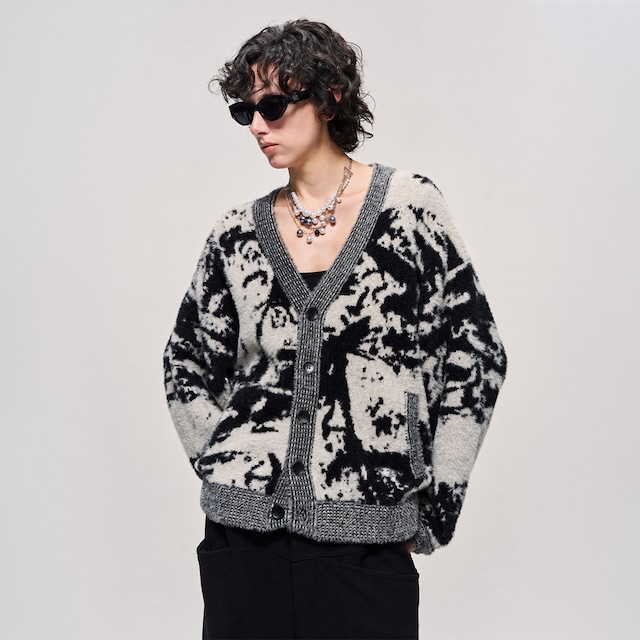 Ink brushed cardigan A00273