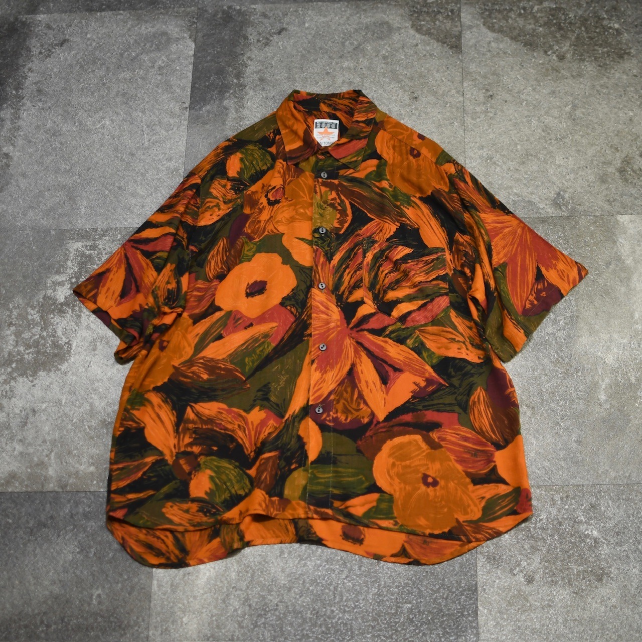GIN TONIC rayon pattern shirt