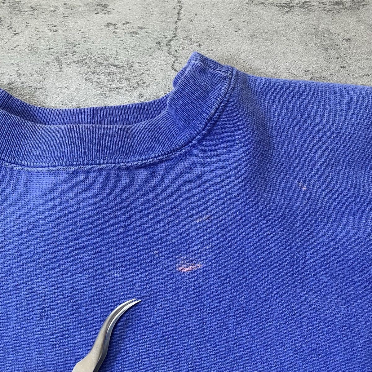 80s〜 USA製 Champion REVERSE WEAVE フェードブルー ロゴ刺繍 XL