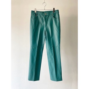 Tiffany blue leather pants