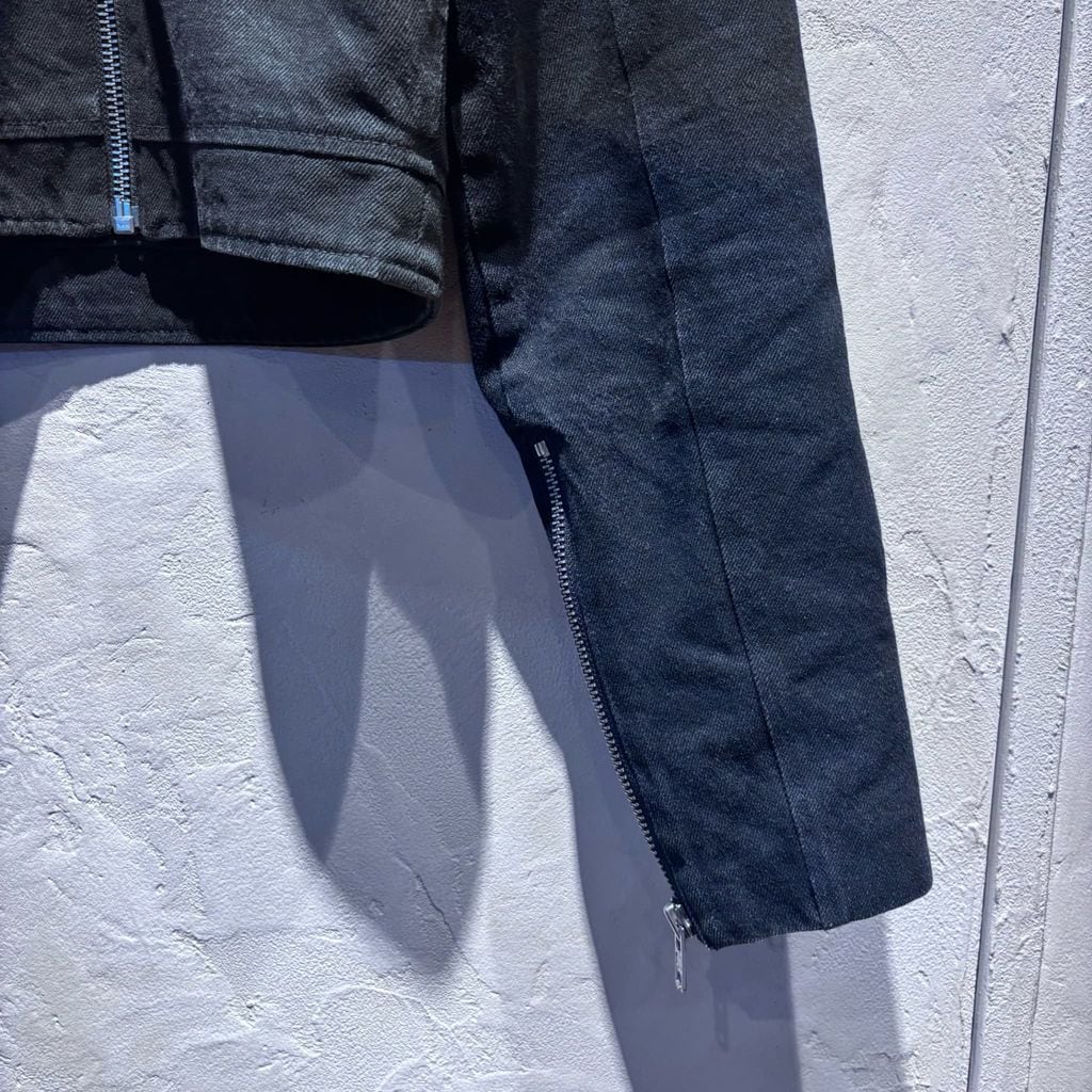 NO MASS PROD ノーマスプロッド CROPPED MOTO DENIM JACKET デニム