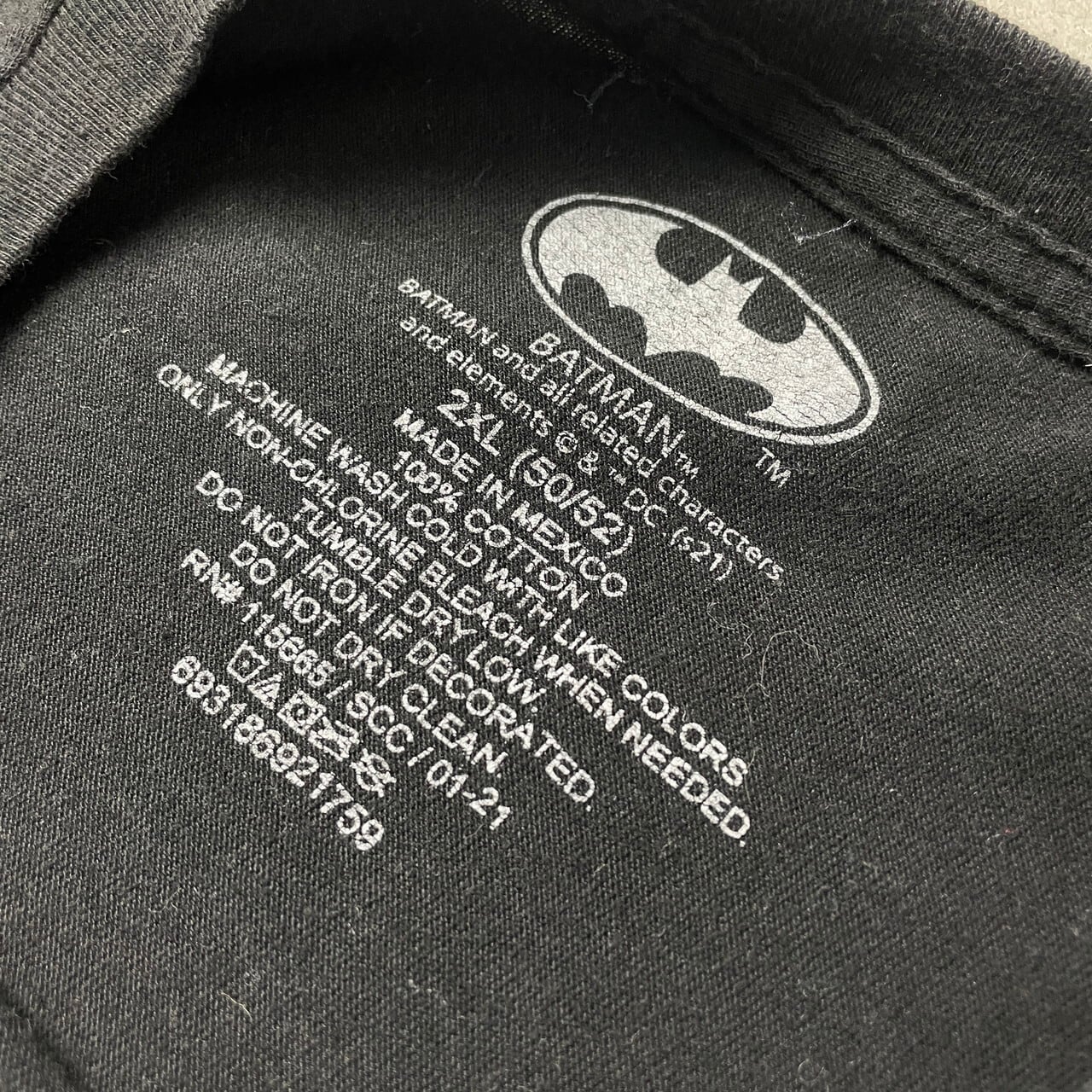 希少 海外 BATMAN バッドマン ロゴ ブリーチ加工 ビッグサイズ L