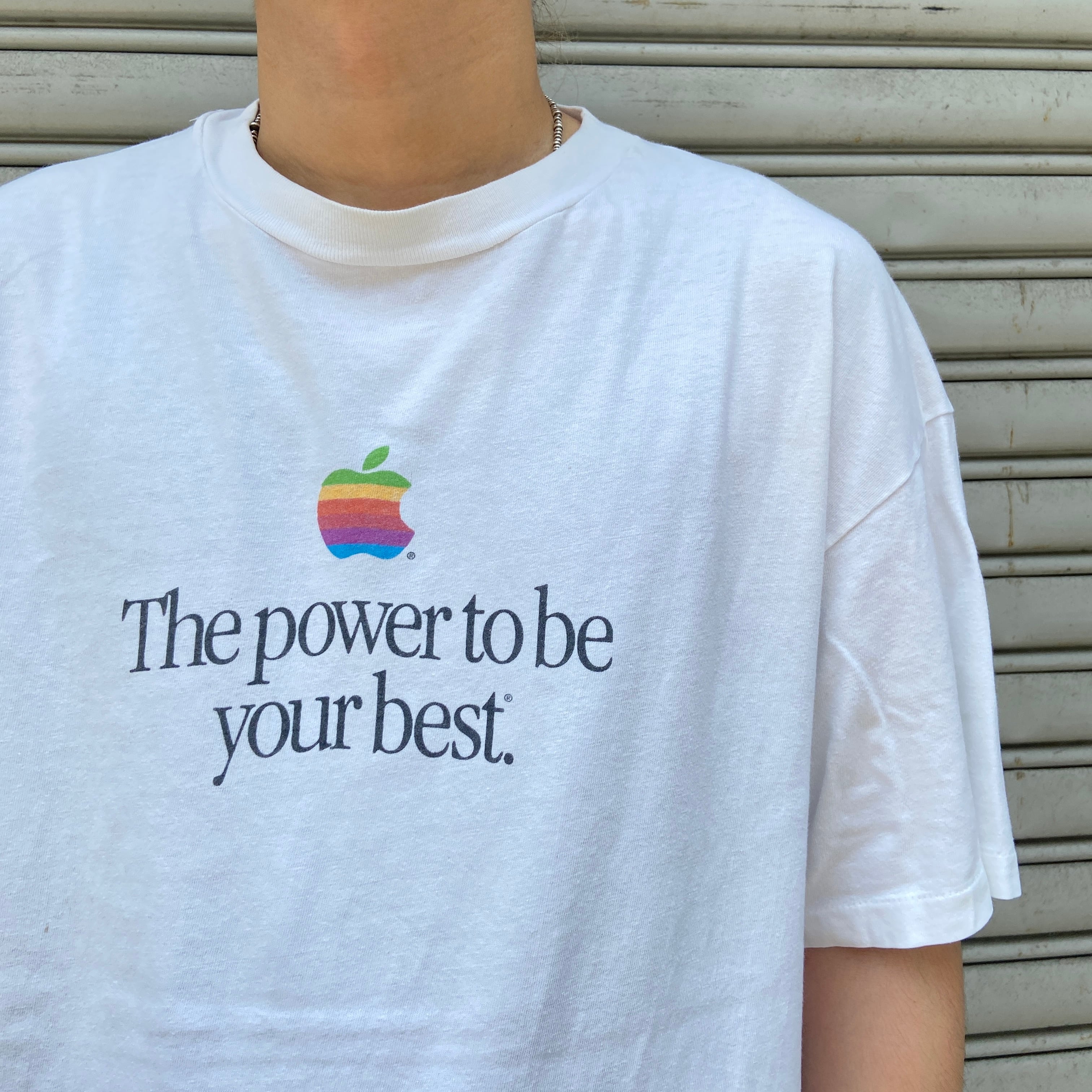90s USA製 Apple アップル 企業ロゴTシャツ 企業T ホワイト XL | 古着