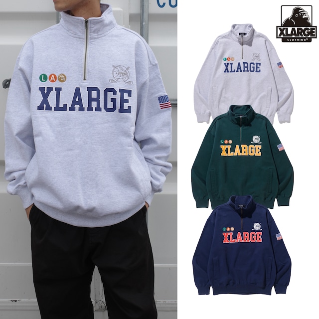 【XLARGE】HOCKEY HALF ZIP SWEATSHIRT【エクストララージ】