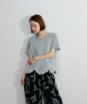 2605147 オーバーチュールスカラップTシャツ gray