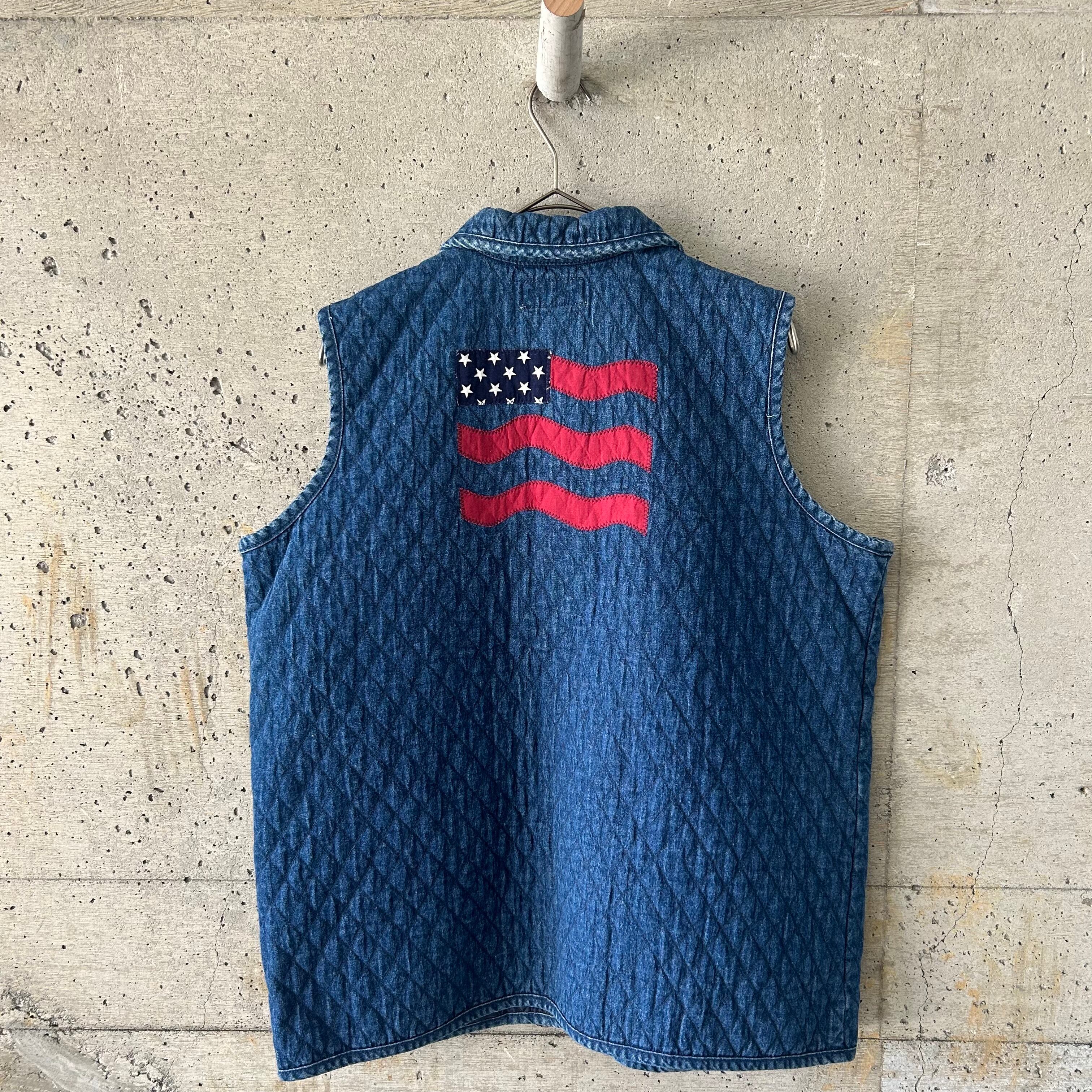 denim quilted vest