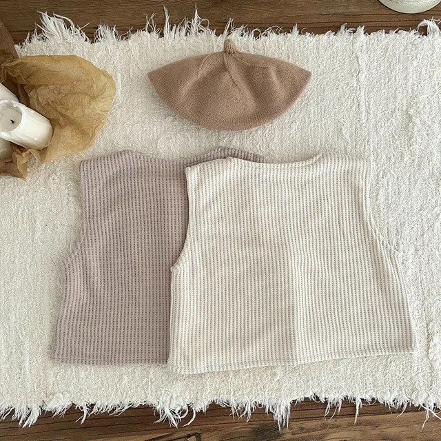 【取寄】おしゃれをプラスワンできるワッフル風ベスト