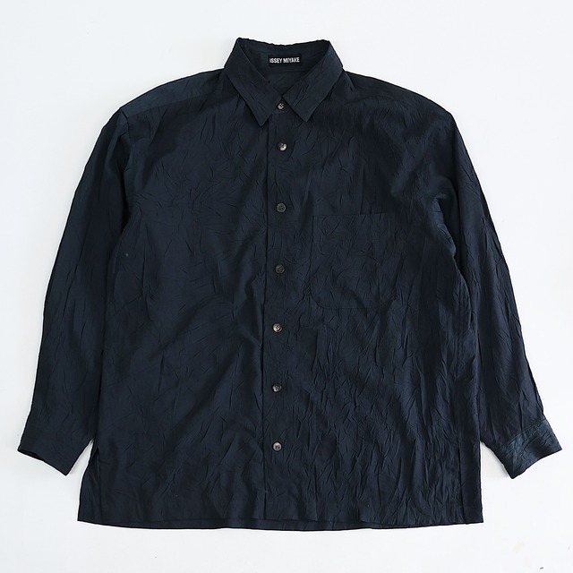 90-00S ISSEY MIYAKE WRINKLE PROCESSING POLYESTER L/S SHIRT