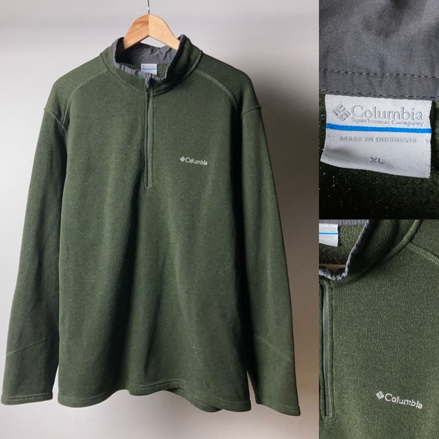 Columbia ハーフジップ フリースジャケット オリーブグリーン 