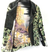 再構築 着物・・ミリタリーライダースジャケット KIMONO MILITARY MIX RIDERS JACKET【rd8】