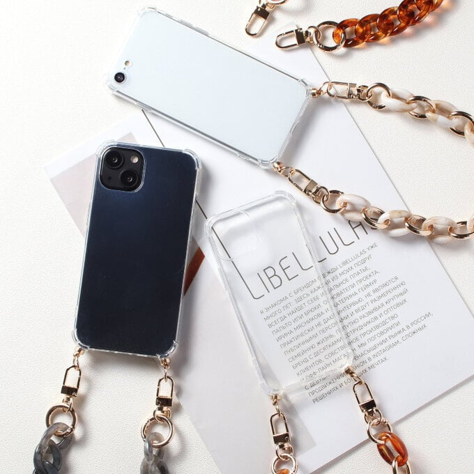 選べる4カラー iPhoneケース クリア ショート ストラップ べっ甲 シェル 韓国 全機種対応 iPhone14 iPhone13 iPhone12 iPhoneSE 大人可愛い 落下防止