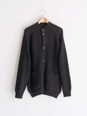 SEEALL　STAND COLLAR CARDIGAN　BLACK　SAU61 KJ687K