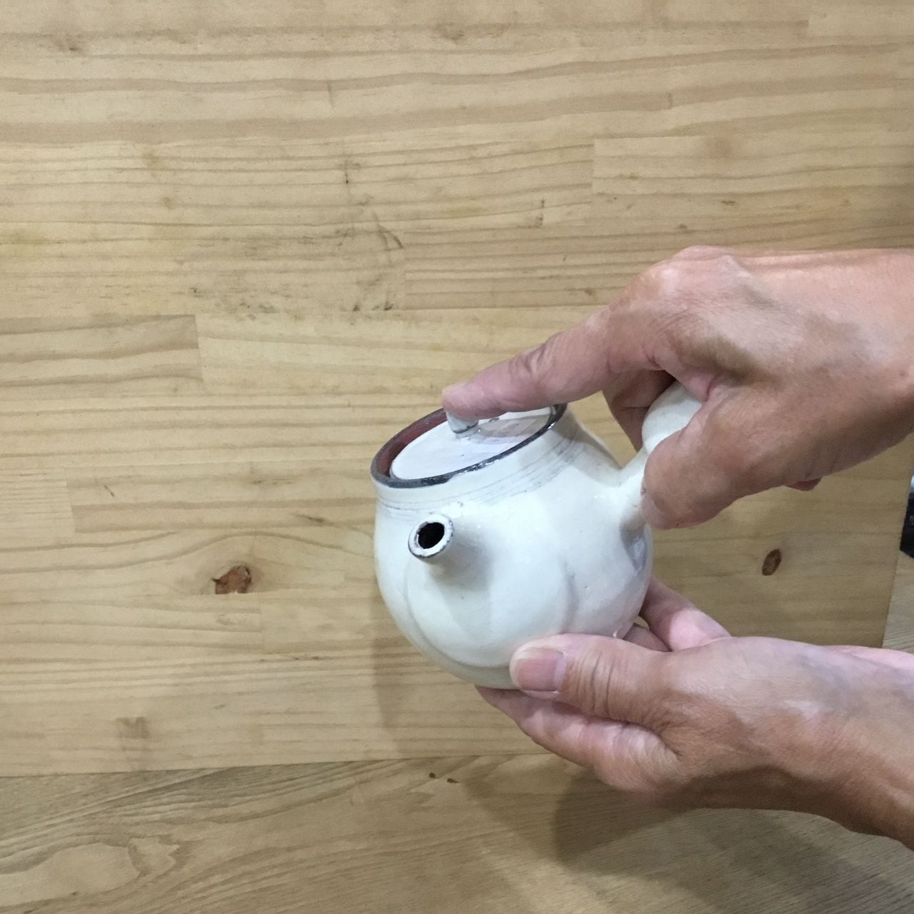 笠間焼 粉引急須 新井倫彦作 | 趣味の園芸と陶器山竹