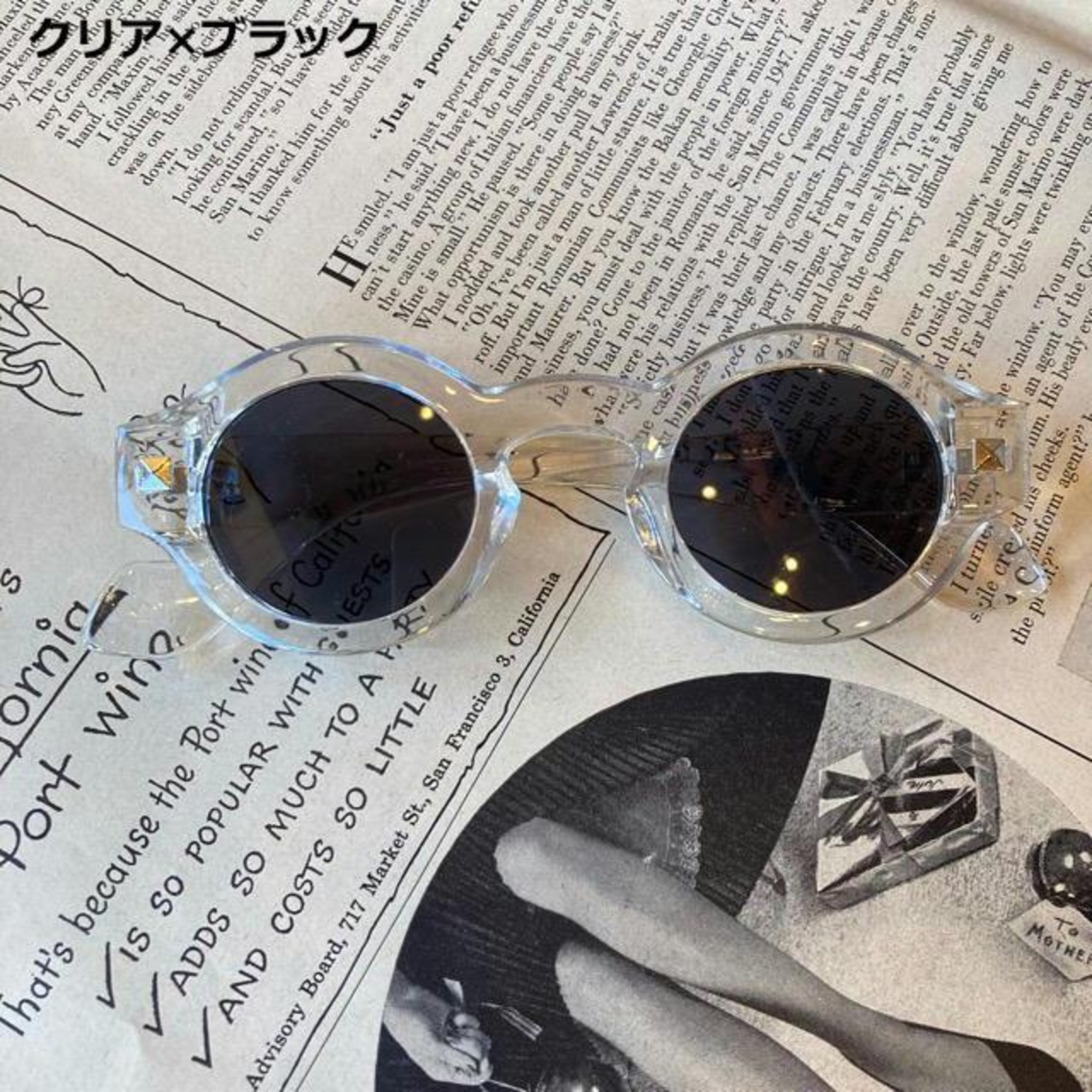 TOPANGA Accessory リベットフレームラウンドサングラス　全4色