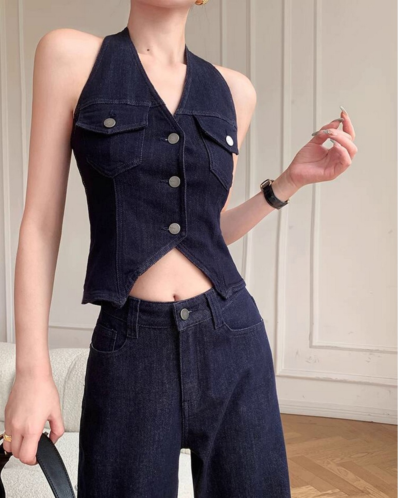 デニムベスト&パンツセットアップ A0376 - 12