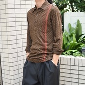 pattern polo shirt brown