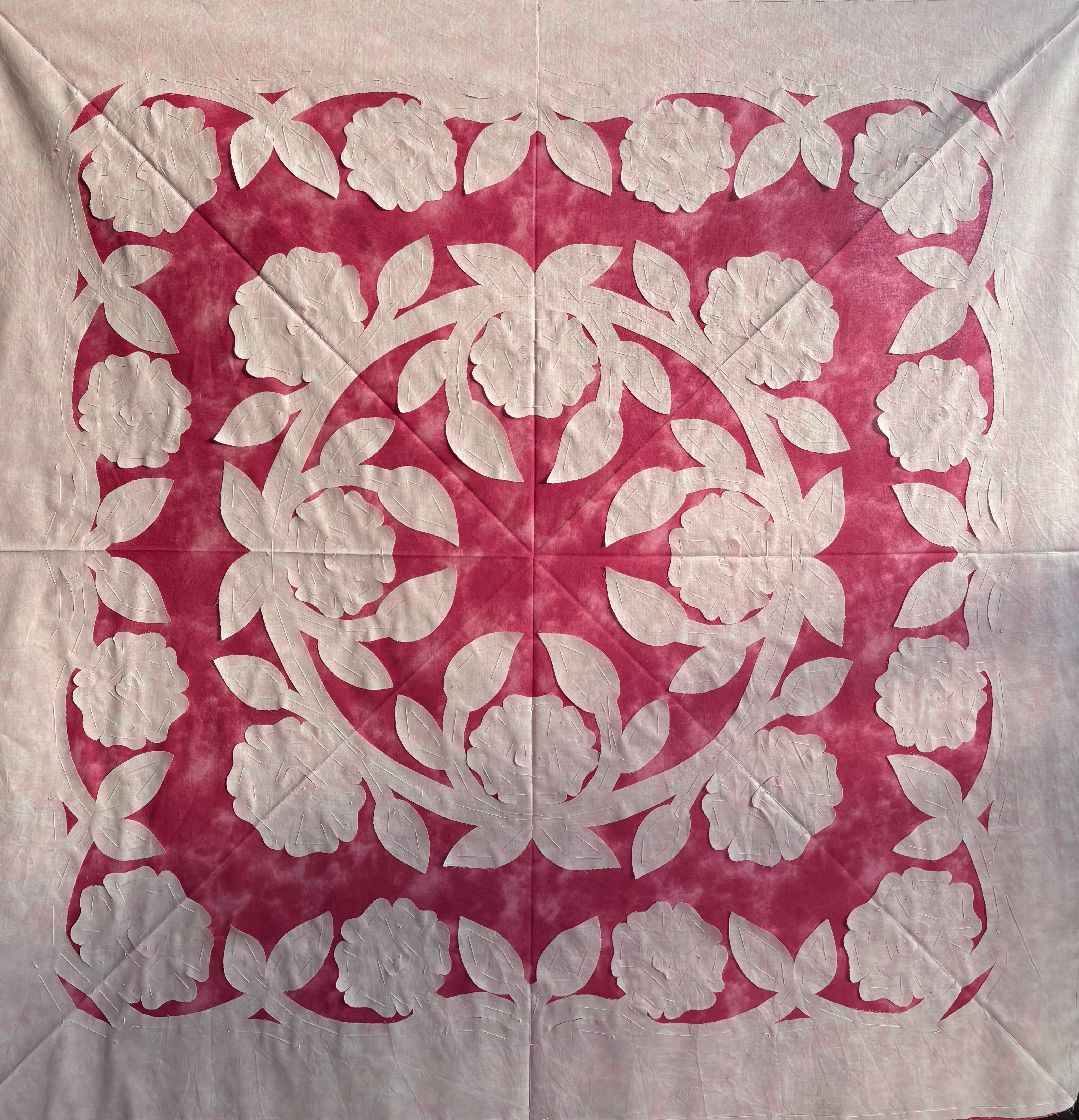 しつけ済みハワイアンキルトキット「パイナップルのタペストリー(100