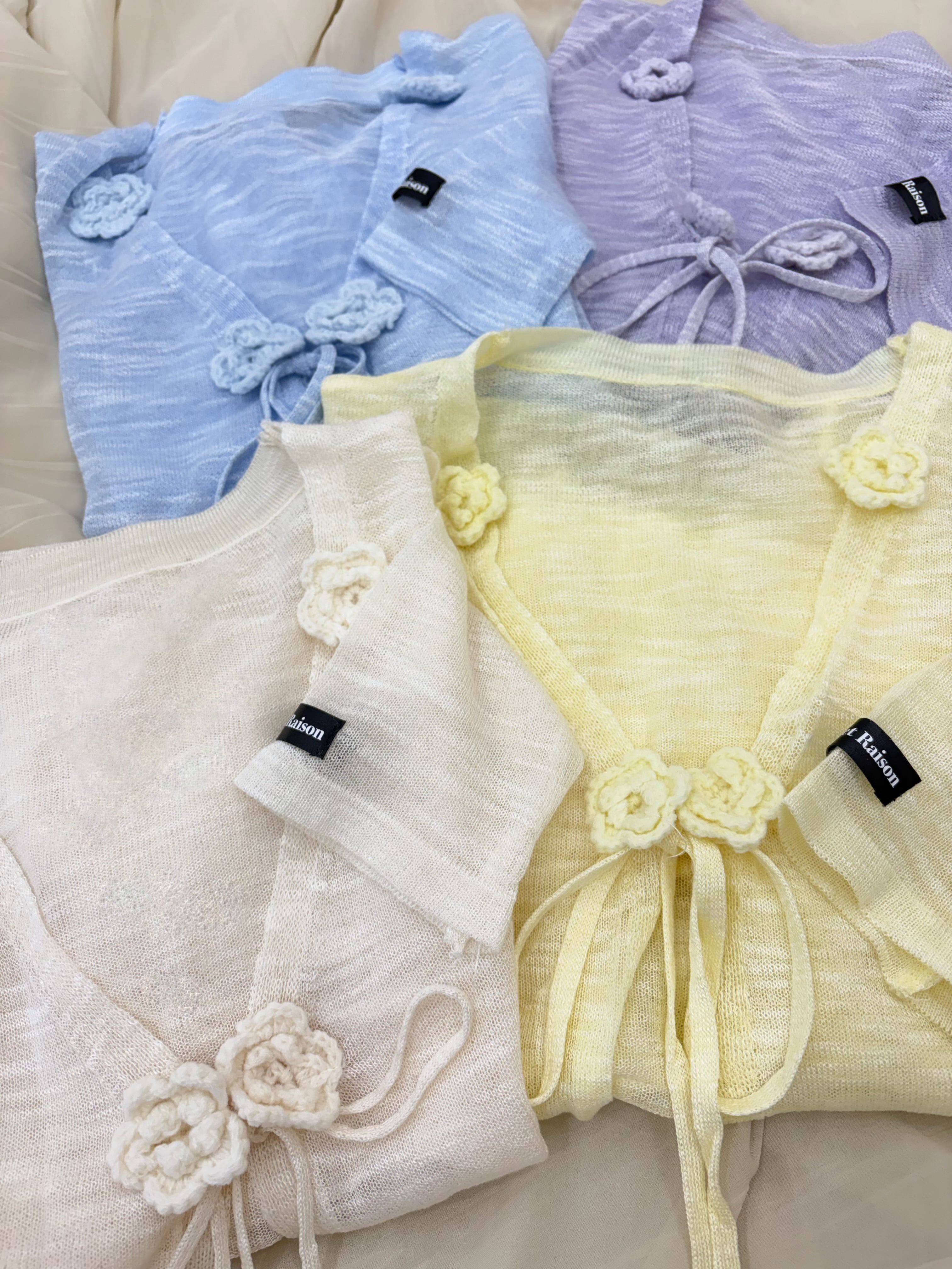 Sheer Flower Knit Cardigan