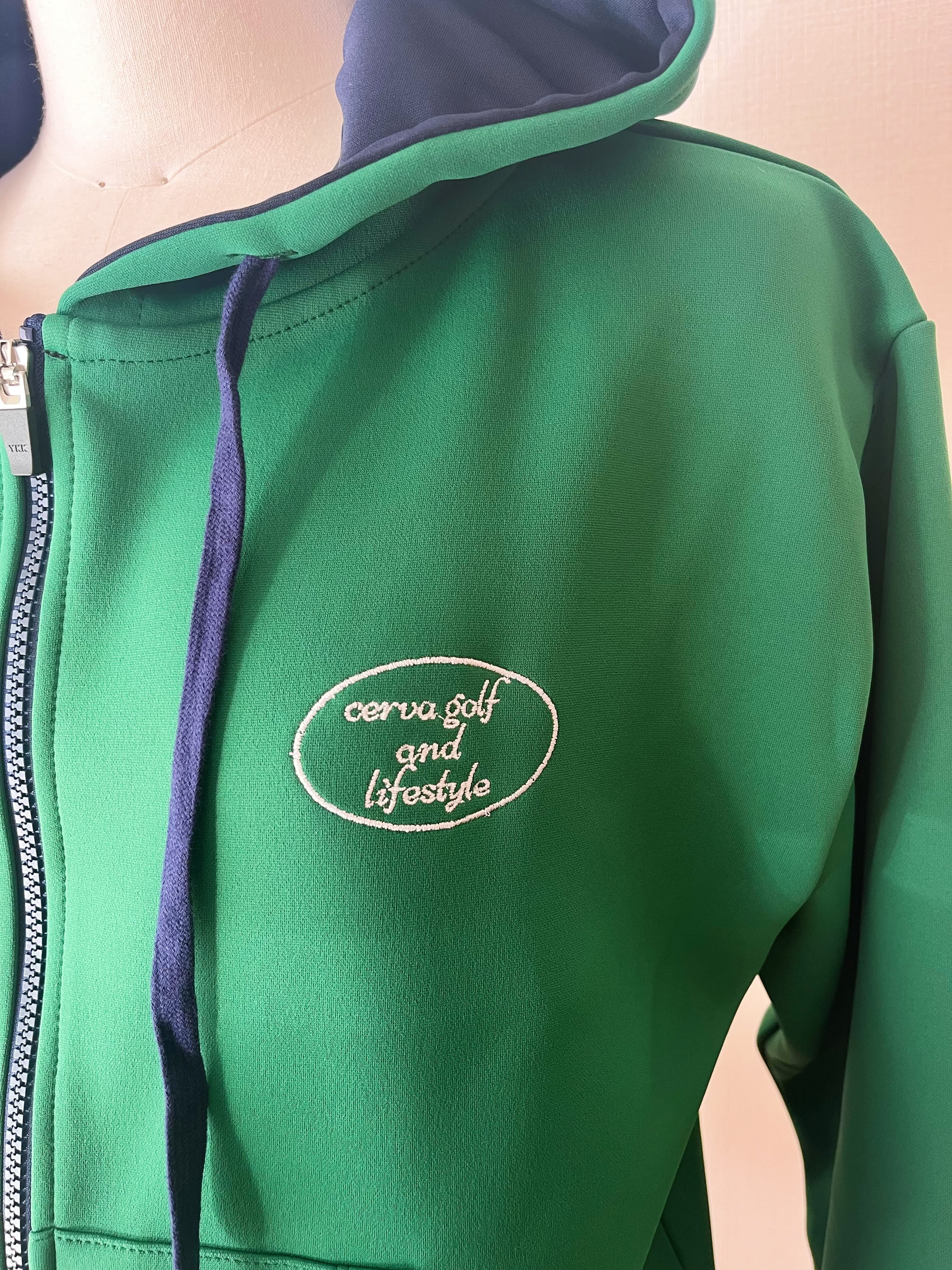 即納＊【セットアップ可能】cerva cardboard knit zip Parka (Green