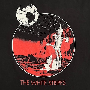 【CANVAS】The White Stripes バンドTシャツ バンt ロックt プリント バックロゴ 半袖 L ホワイトストライプス ジャックホワイト Jack White US古着