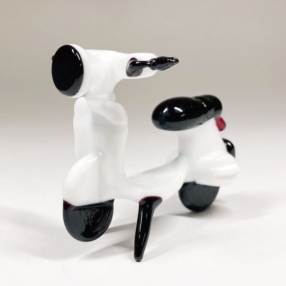 ベネチアンガラス 置物 イタリアンスクーター(S)白