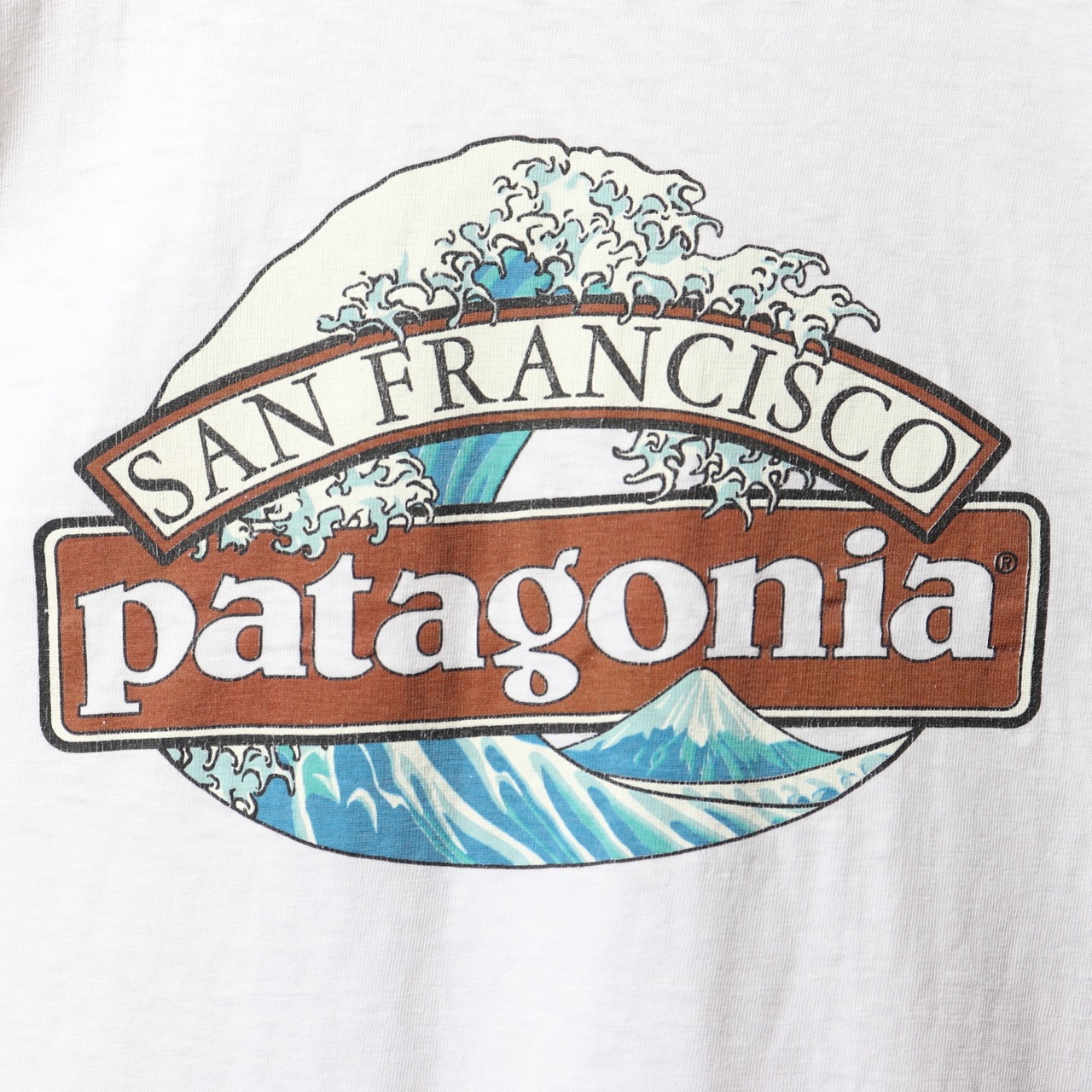 美品 XL USA Patagonia サンフランシスコ パタゴニア 白Tシャツ San Francisco ストアT 葛飾北斎