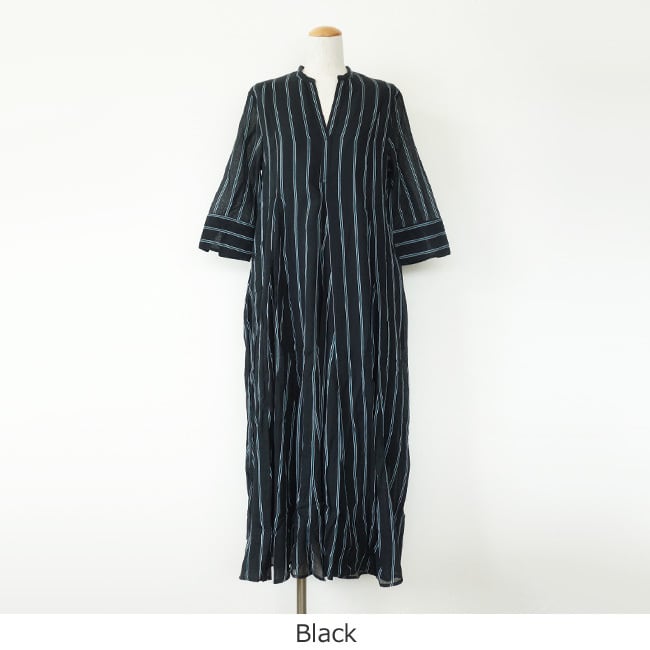 ne Quittez pas (ヌキテパ) ワンピース Cotton Voile Stripe Panel