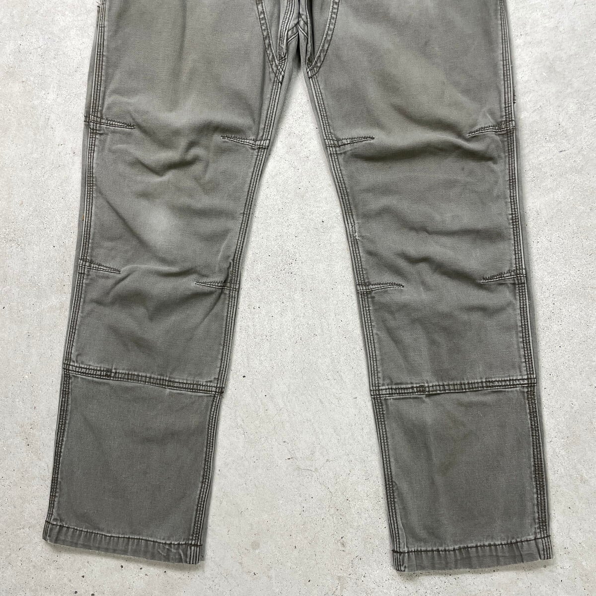希少　カーハート　ダブルニーダックペインターパンツ　古着　グレー w34 l30 USA製 carharttカーハート ダブルニー ダック地 ペインターパンツ
