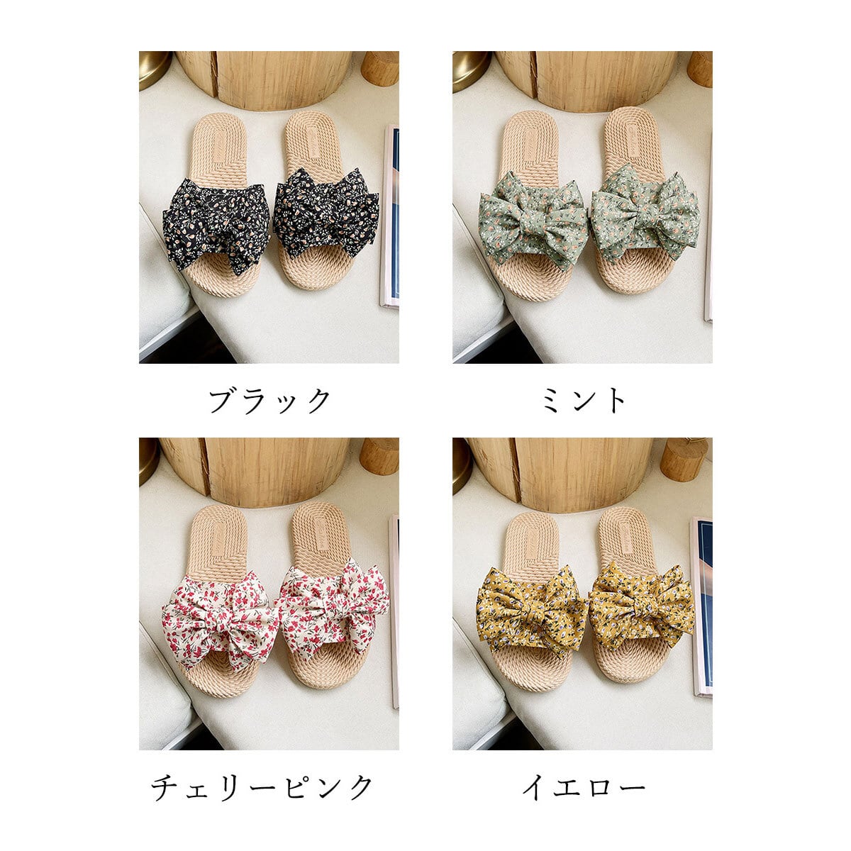 ビーチサンダル リボン ぺたんこ レディース 夏 小花柄 サンダル きれいめ 大人 かわいい おしゃれ リゾート ビーチ プール レジャー 軽量 歩きやすい 疲れにくい 大人可愛い 大人女子