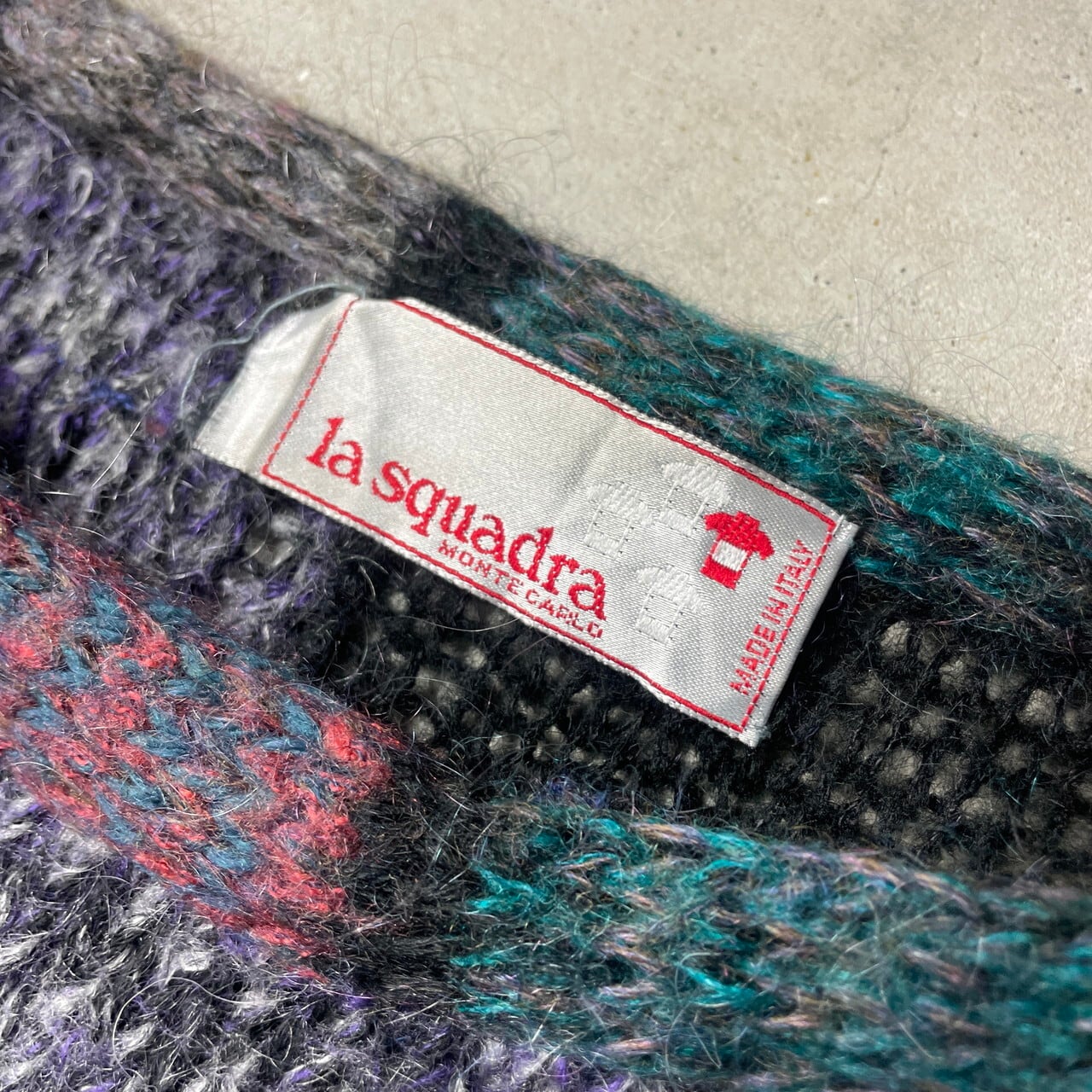 90年代 イタリア製 La squadra モヘア混 ウール×アルパカ×アクリル 
