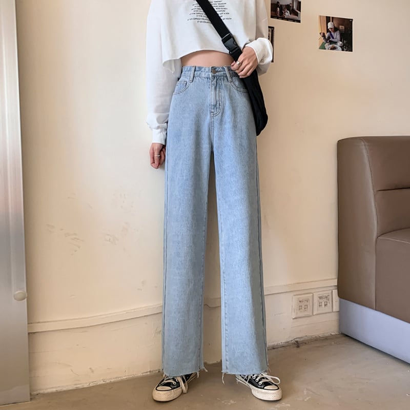 【新作】【送料無料】 ジーンズ レディース パンツ 春と秋 2020 新しいルーズ スリミング ハイウエスト ドレープ ストレート パンツ 03943009334
