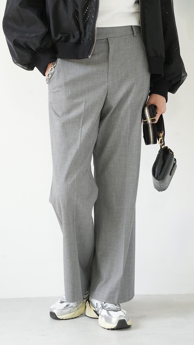 Sustainable semi-wide pants(gray)　