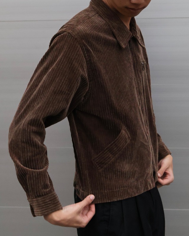 Corduroy zip blouson