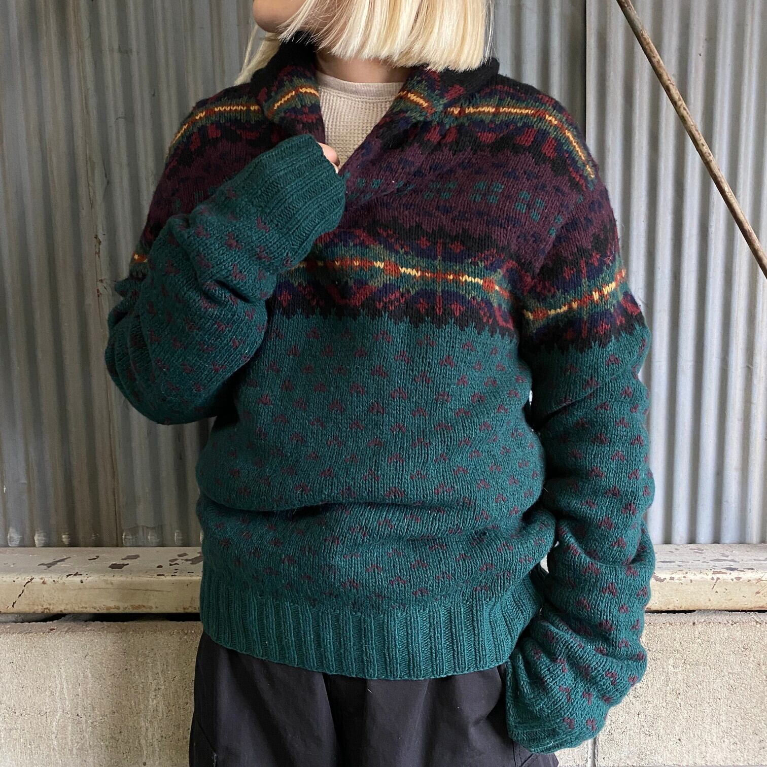 ポロバイラルフローレン ノルディック柄 カシミヤ混 ウールニット  