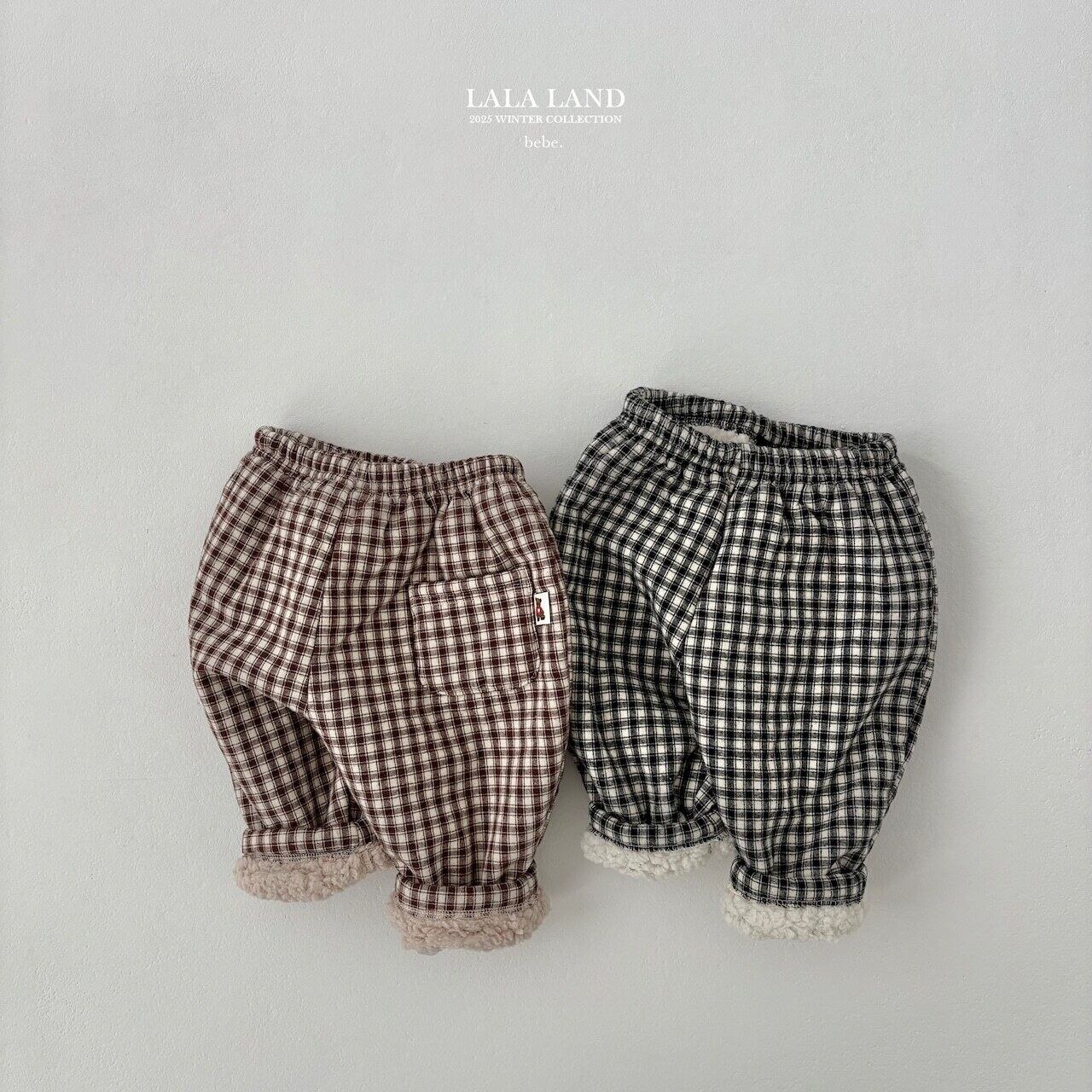 予約⌇LALALAND / (bebe) checked cotton pants